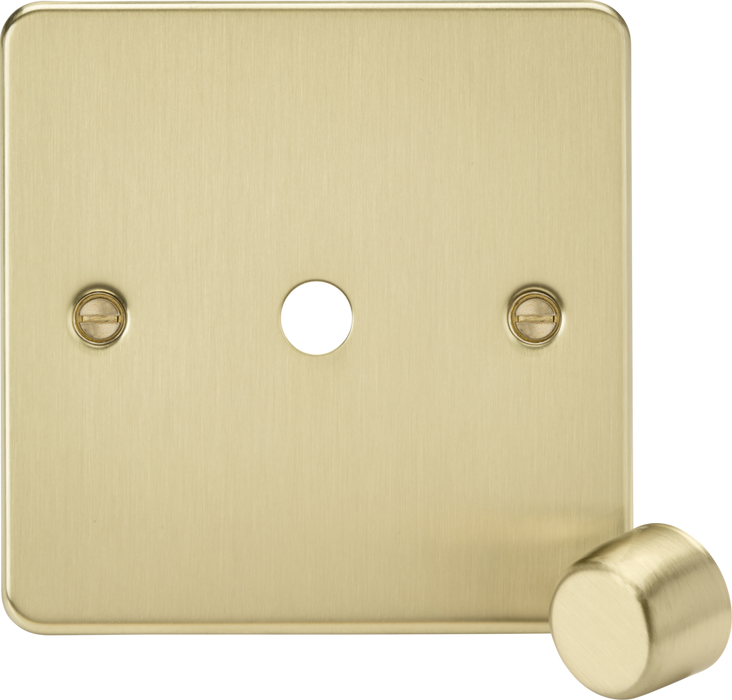 1G Dimmer Plate with Matching Metal Dimmer Cap - Brushed Brass