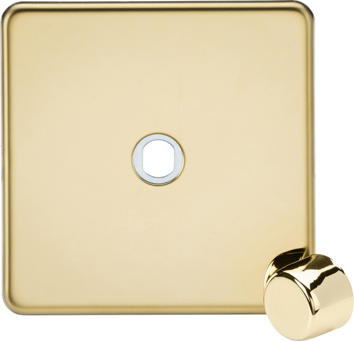 1G Dimmer Plate with Matching Metal Dimmer Cap - Polished Brass