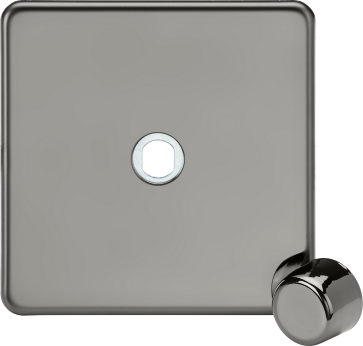 1G Dimmer Plate with Matching Metal Dimmer Cap - Black Nickel