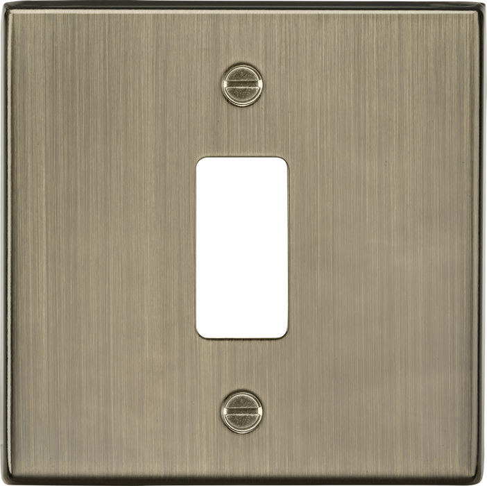 1G Grid Faceplate - Antique Brass