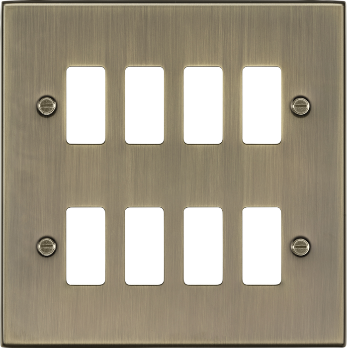 8G Grid Faceplate - Antique Brass