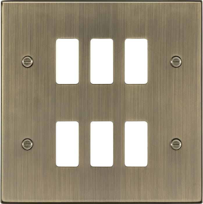 6G Grid Faceplate - Antique Brass