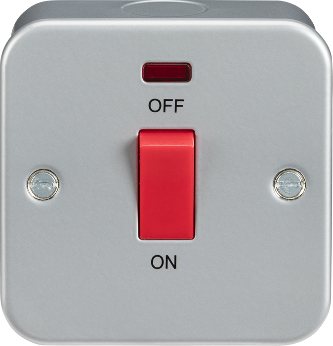 Metal Clad 45A DP Switch with Neon - Single Size