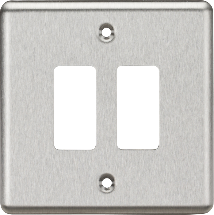 2G Grid Faceplate - Rounded Edge Brushed Chrome