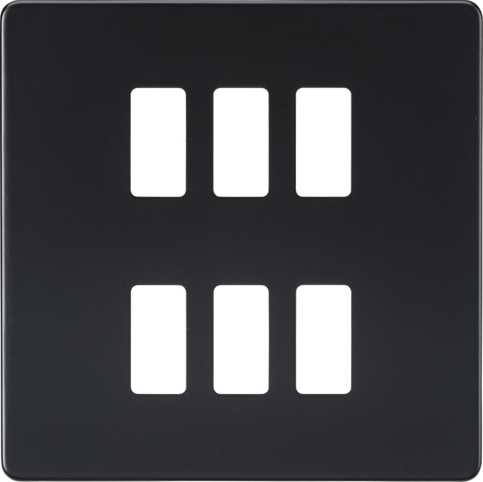 Screwless 6G grid faceplate - matt black