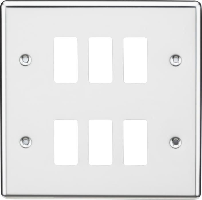 6G Grid Faceplate - Rounded Edge Polished Chrome