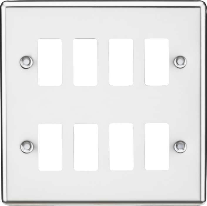 8G Grid Faceplate - Rounded Edge Polished Chrome