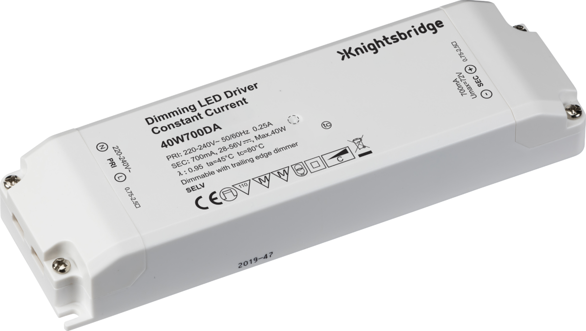 IP20 700mA 40W LED Dimmable Driver - Constant Current