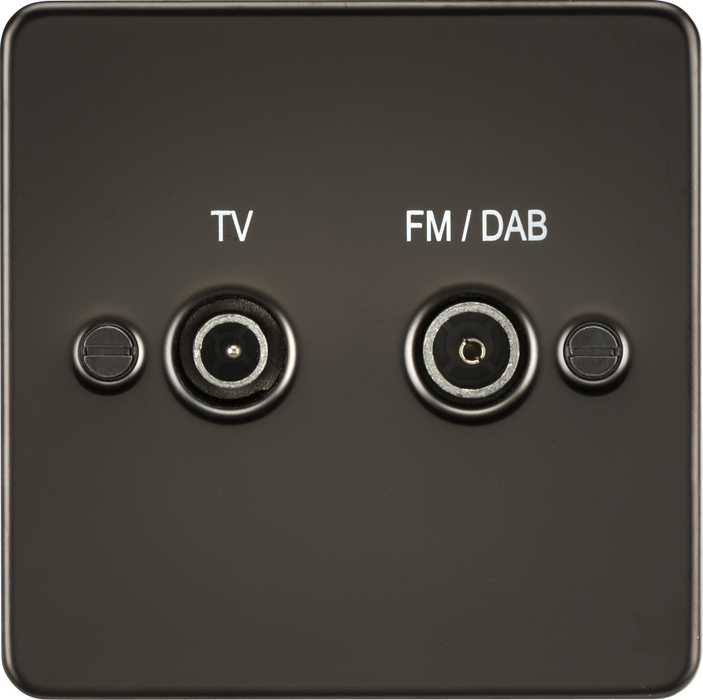 Screened Diplex Outlet (TV, FM DAB) - Gunmetal