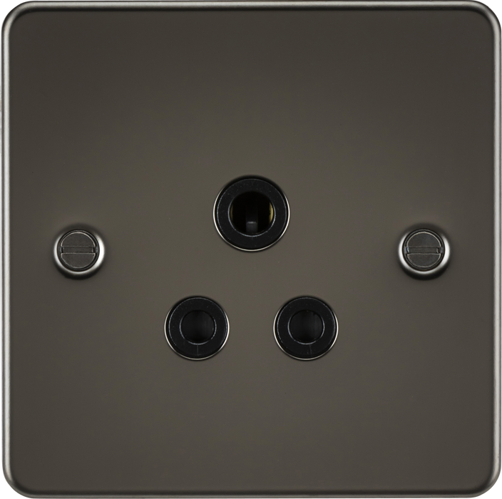 5A Unswitched Socket - Gunmetal with Black Insert