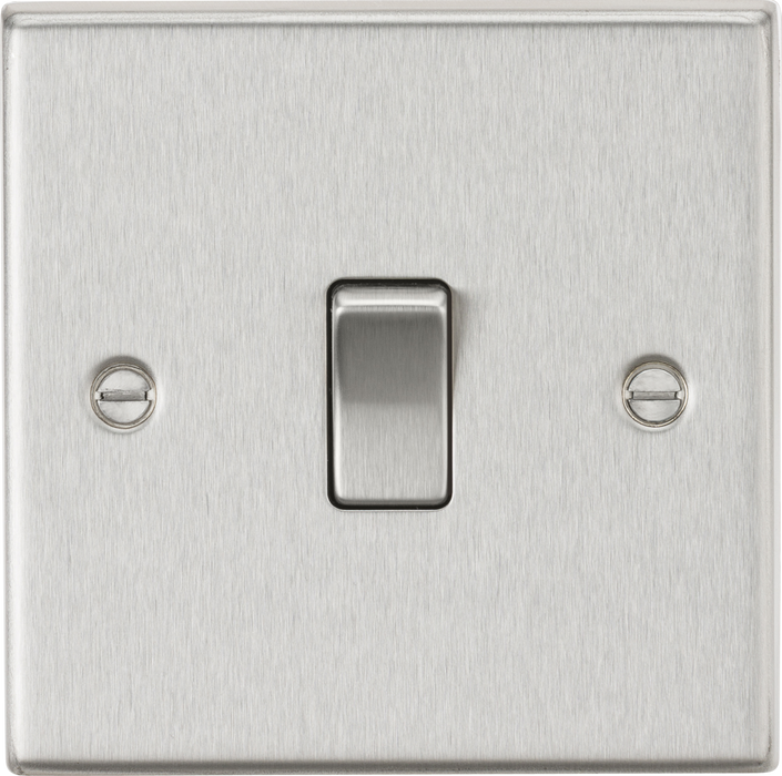 10AX 1G 2-way Plate Switch - Brushed Chrome