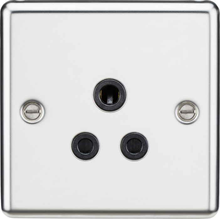 5A Unswitched Socket - Polished Chrome Finish with Black Insert