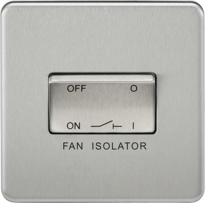 10AX Fan Isolator Switch - Brushed Chrome