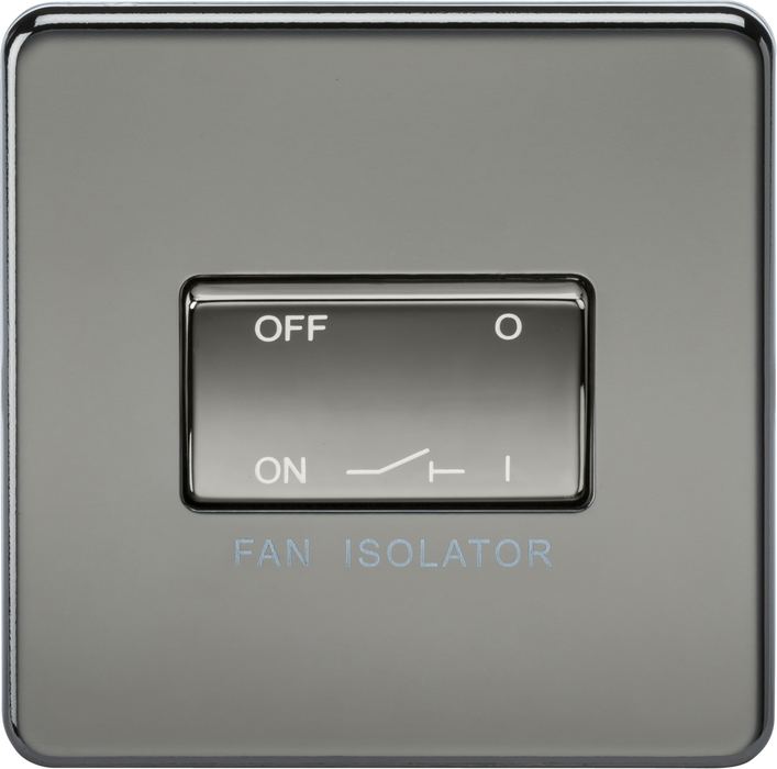 10AX Fan Isolator Switch - Black Nickel