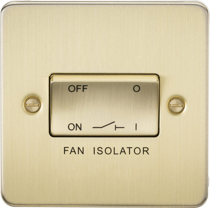 10AX Fan Isolator Switch - Brushed Brass