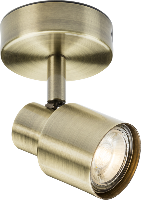 230V GU10 Single Spotlight - Antique Brass