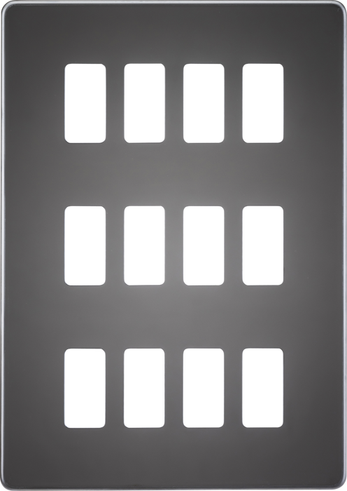 Screwless 12G grid faceplate - black nickel