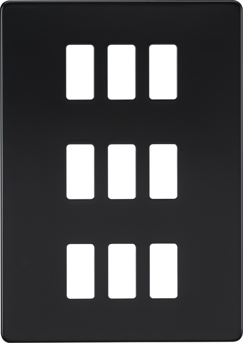 Screwless 9G grid faceplate - matt black