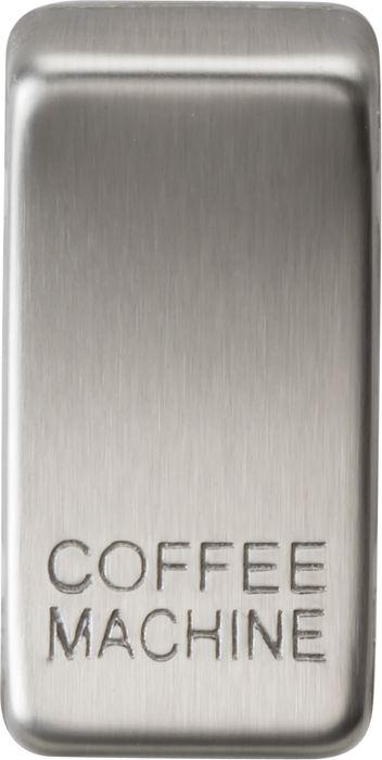 Switch cover "marked COFFEE MACHINE" - brushed chrome