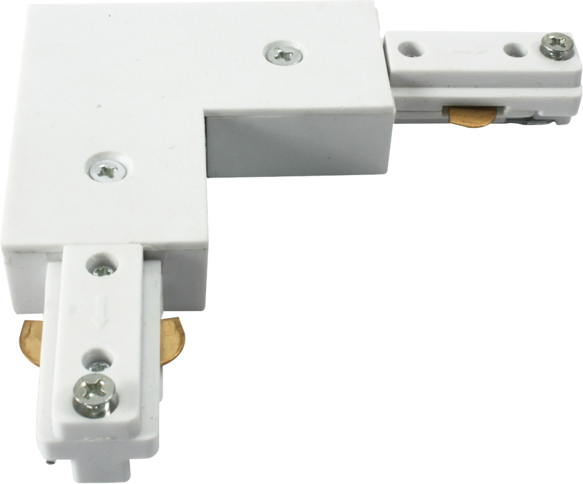 230V Track L Right Angle Connector - White