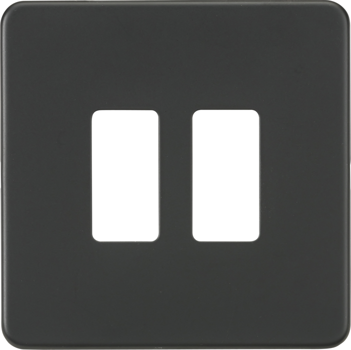 Screwless 2G grid faceplate - anthracite