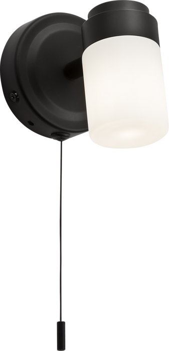 230V IP44 G9 Single Spotlight with Frosted Glass - Matt Black