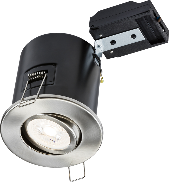 230V IP20 Tilt GU10 Fire-Rated Downlight - Chrome