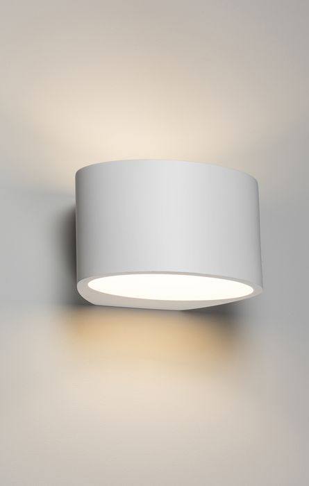 230V G9 40W Curved Up and Down Plaster Wall Light 200mm