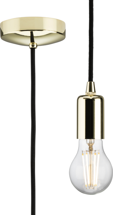 1.8m E27 Contemporary Pendant Set - Polished Brass