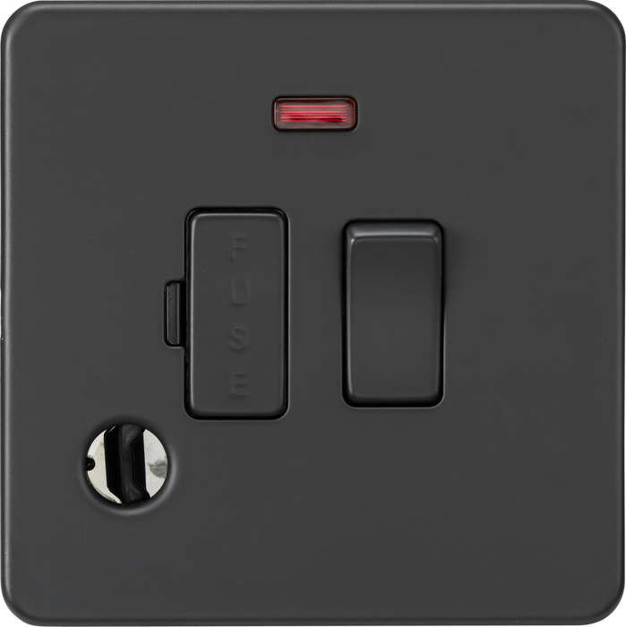 13A Switched Fused Spur with Neon and Flex Outlet - Anthracite