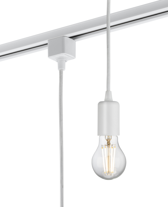 230V 1.8M E27 Contemporary Track Pendant - White