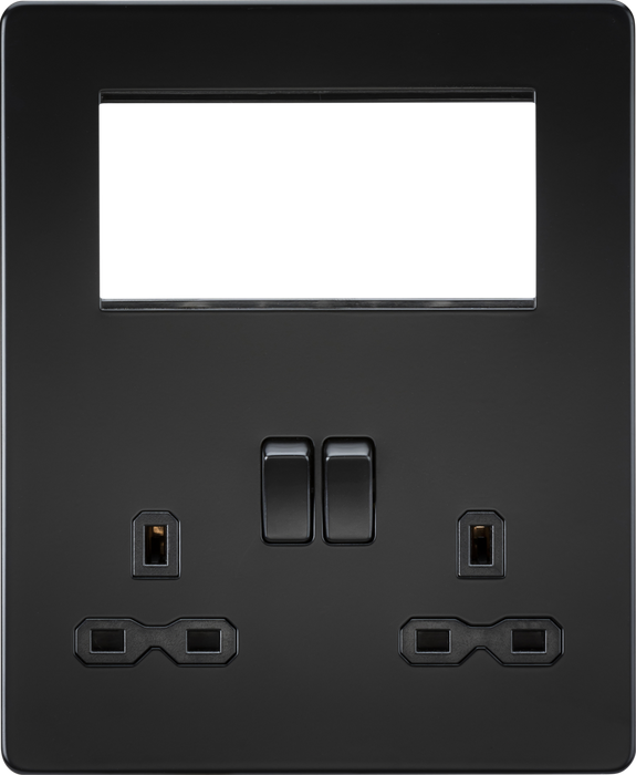 Small Multimedia Combination Plate - Matt Black with Black Insert