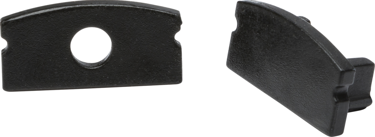 Aluminium Surface Mount Profile End Caps - Black