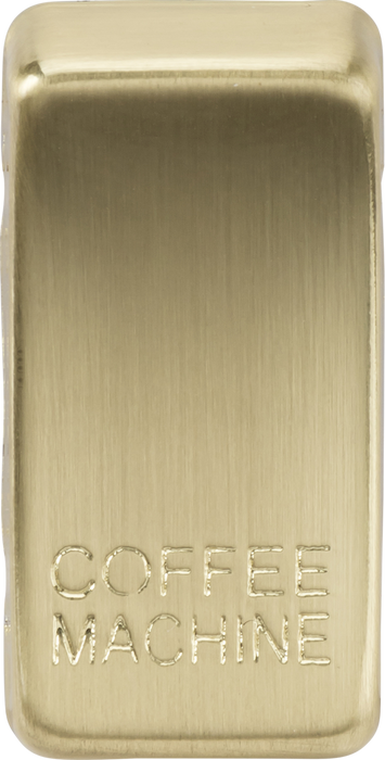 Switch cover "marked COFFEE MACHINE" - brushed brass