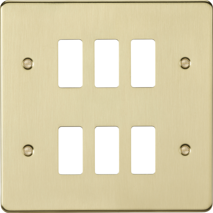 6G grid faceplate - brushed brass