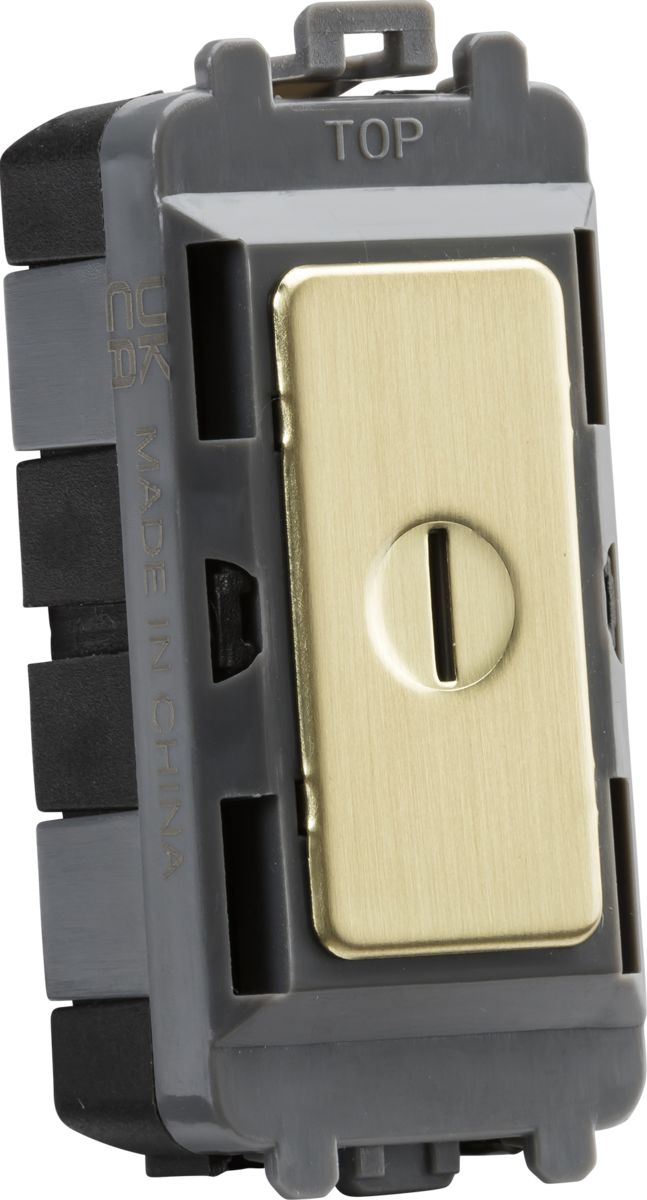 20AX 2 way SP key module - brushed brass — Derby Firelec Ltd