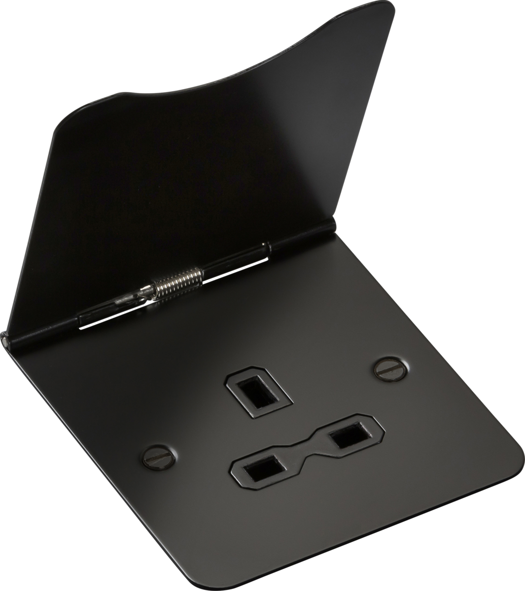 13A 1G Unswitched Floor Socket - Matt Black with Black Insert — Derby ...